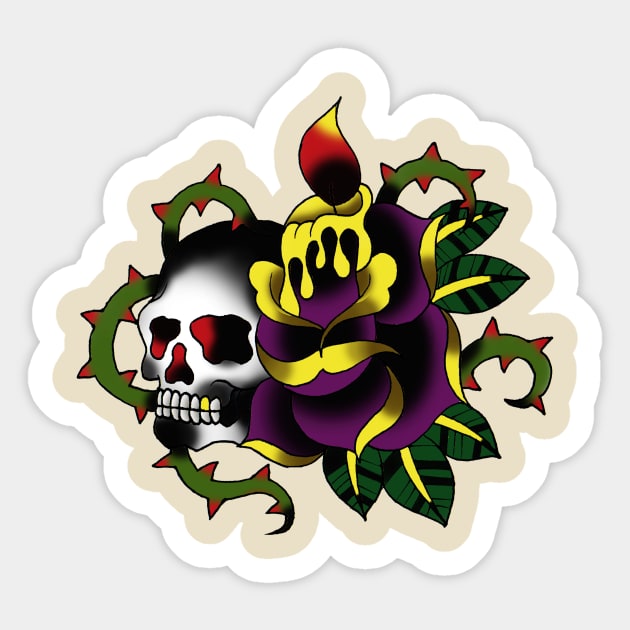 Candle Skull Sticker by APOCALYPTIK